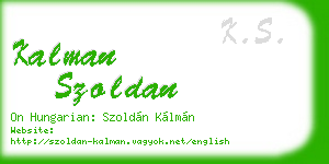 kalman szoldan business card